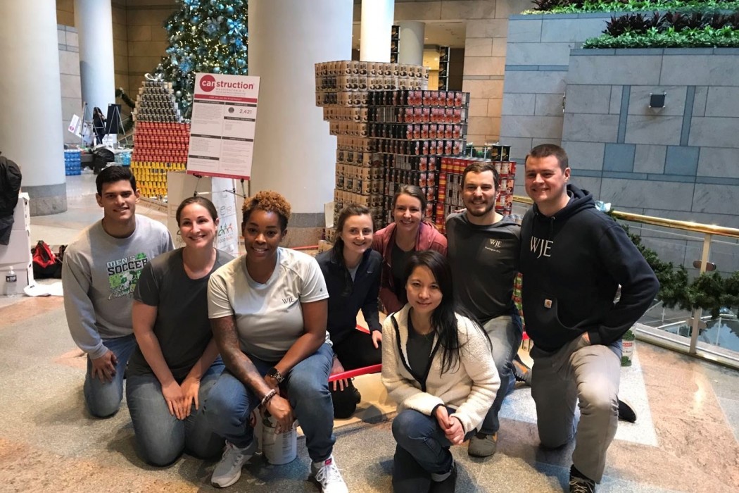 Washington D.C. staff participated in CANstruction DC, a design and build competition benefiting the Capital Area Food Bank. The WJE team donated more than 2,500 cans to create their entry depicting the evolution of the cell phone's design.